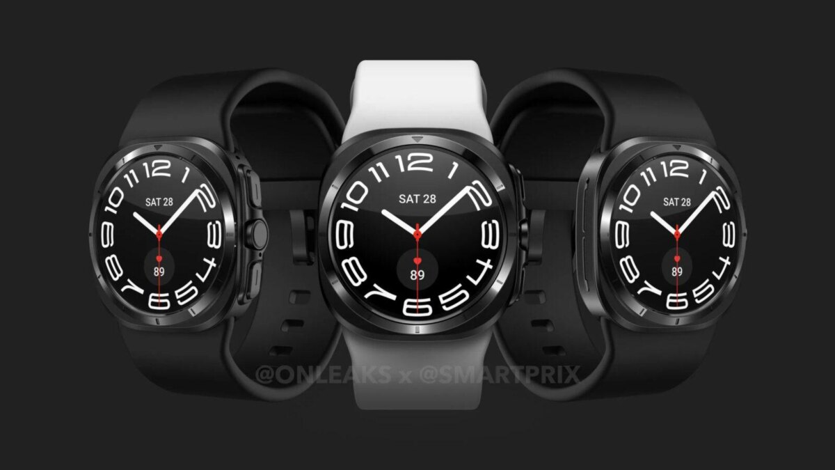 Три смарт-часы Samsung Galaxy Watch7 Ultra с круглыми дисплеями