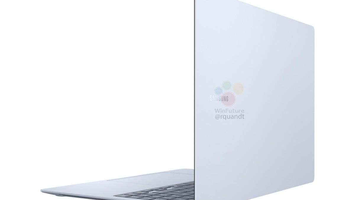 ноутбук Samsung Galaxy Book4 Edge с открытым экраном и клавиатурой сбоку