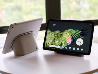 Google Pixel Tablet без док-станции в продаже, вид на планшет и заднюю панель