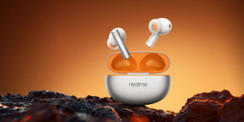 Наушники realme Buds Air6 Pro и realme Buds Air6 доступны в России (air 6 场景图白橙色 orange)