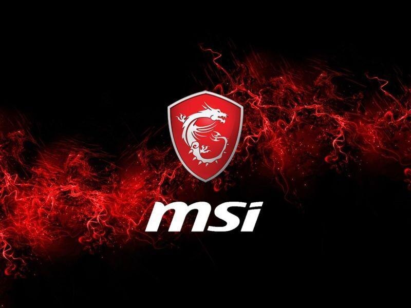 Логотип MSI с изображением дракона и названием акцентом