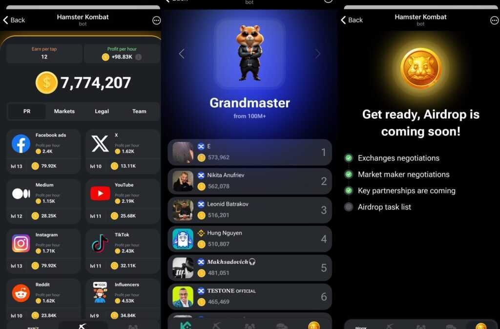 8 альтернатив Notcoin: игры-кликеры в Telegram, в которых можно разбогатеть 15 hamster kombat telegram airdrop 1024x739 1