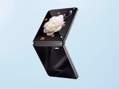 Смартфон Honor Magic V Flip показан с боковым обзором