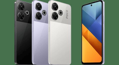 Четырехкамерный смартфон POCO M6 с крупным дисплеем