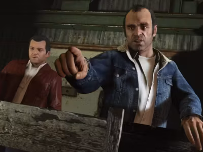 Персонажи GTA V в заброшенном здании: Тревор и Майкл показаны внутри помещения