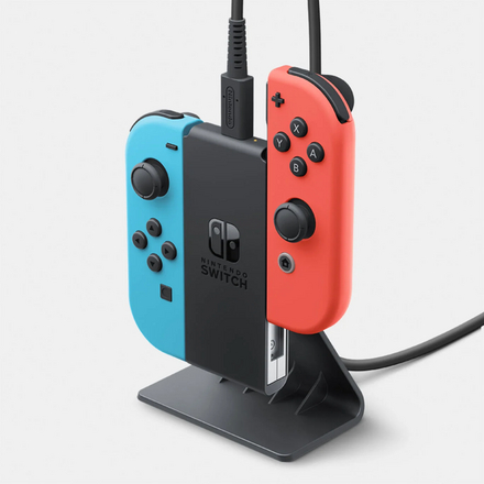 Официальная зарядная станция для Joy-Con Nintendo Switch с двумя рукоятками на подставке