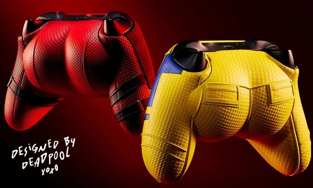 Кастомный контроллер Xbox с дизайном Росомахи и Дэдпула, рукоятки с комиксными мотивами
