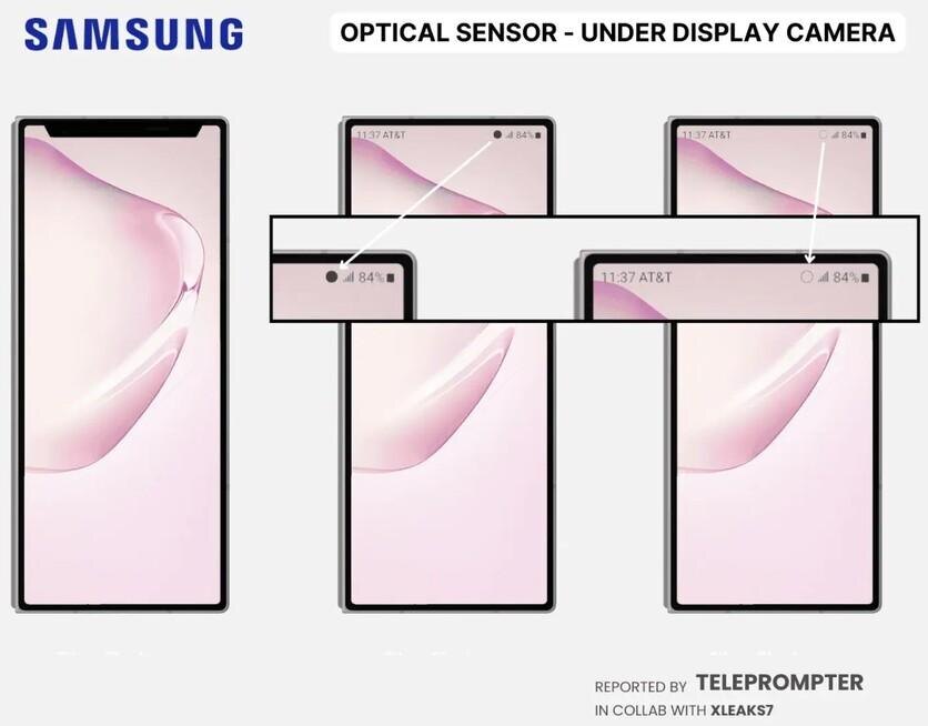 Демонстрация подэкранной камеры на смартфоне Samsung