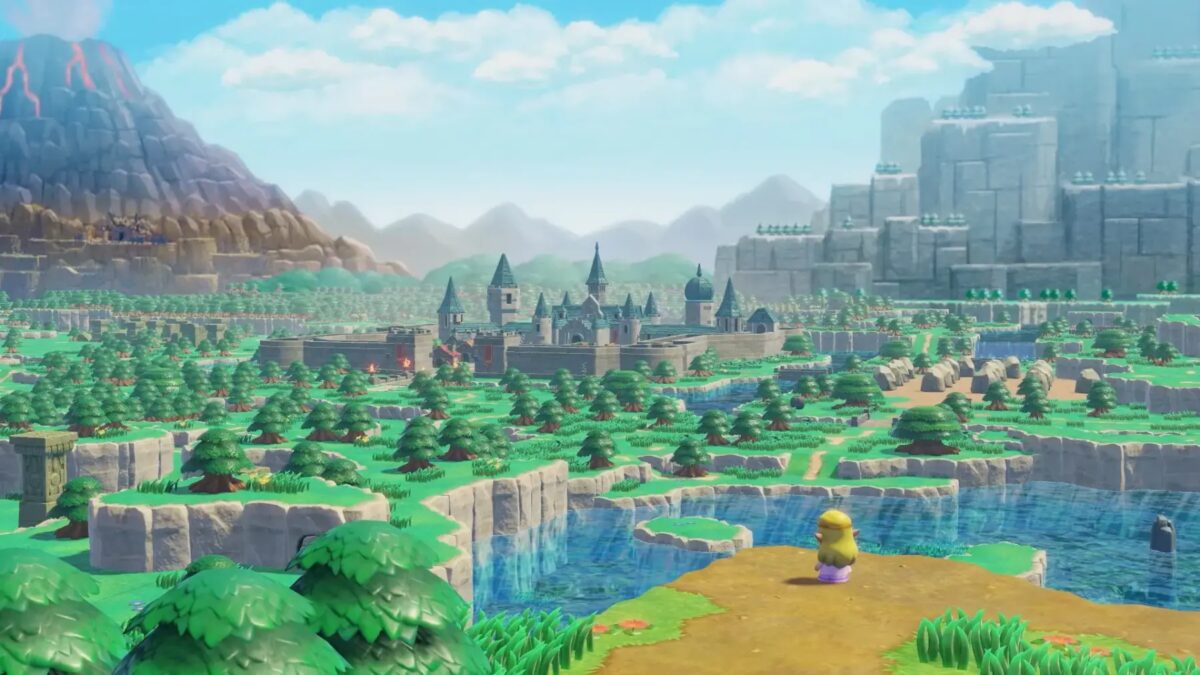 Персонаж The Legend of Zelda: Echoes of Wisdom на фоне замка