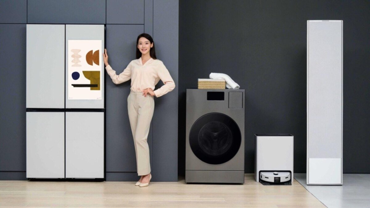 Samsung добавляет голосового помощника Bixby в бытовую технику Bespoke AI 1 samsung bespoke ai family hub refrigerator washing machine ai steam robot vacuum air dresser