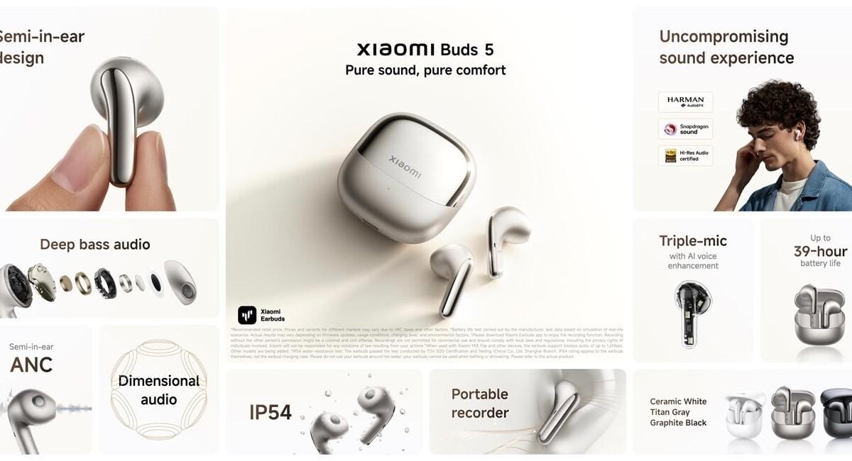 Xiaomi выпустил TWS-наушники Buds 5 с Harman AudioEFX, ANC и поддержкой HD-кодеков 8 Xiaomi Buds 5 YsDgr