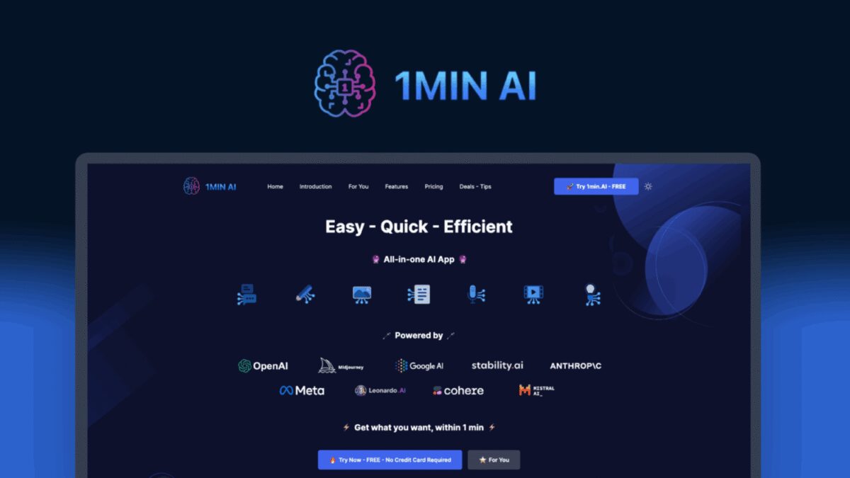 1minAI объединил ChatGPT-4, Gemini, MistralAI и другие модели ИИ в одном инструменте 1 1minai 1