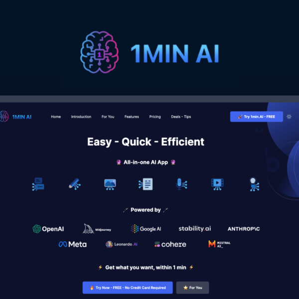 1minAI объединил ChatGPT-4, Gemini, MistralAI и другие модели ИИ в одном инструменте (1minai 1)