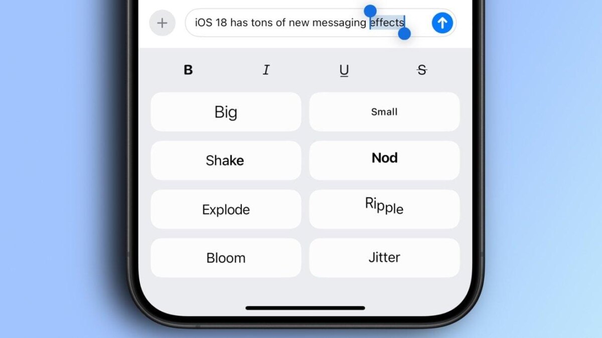 Как использовать новые текстовые эффекты в iMessage на iPhone с iOS 18 1 61486 127010 ios 18 messaging effects xl