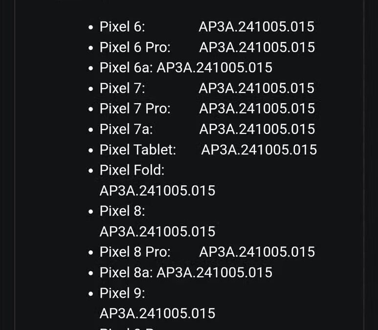 android 15 build numbers