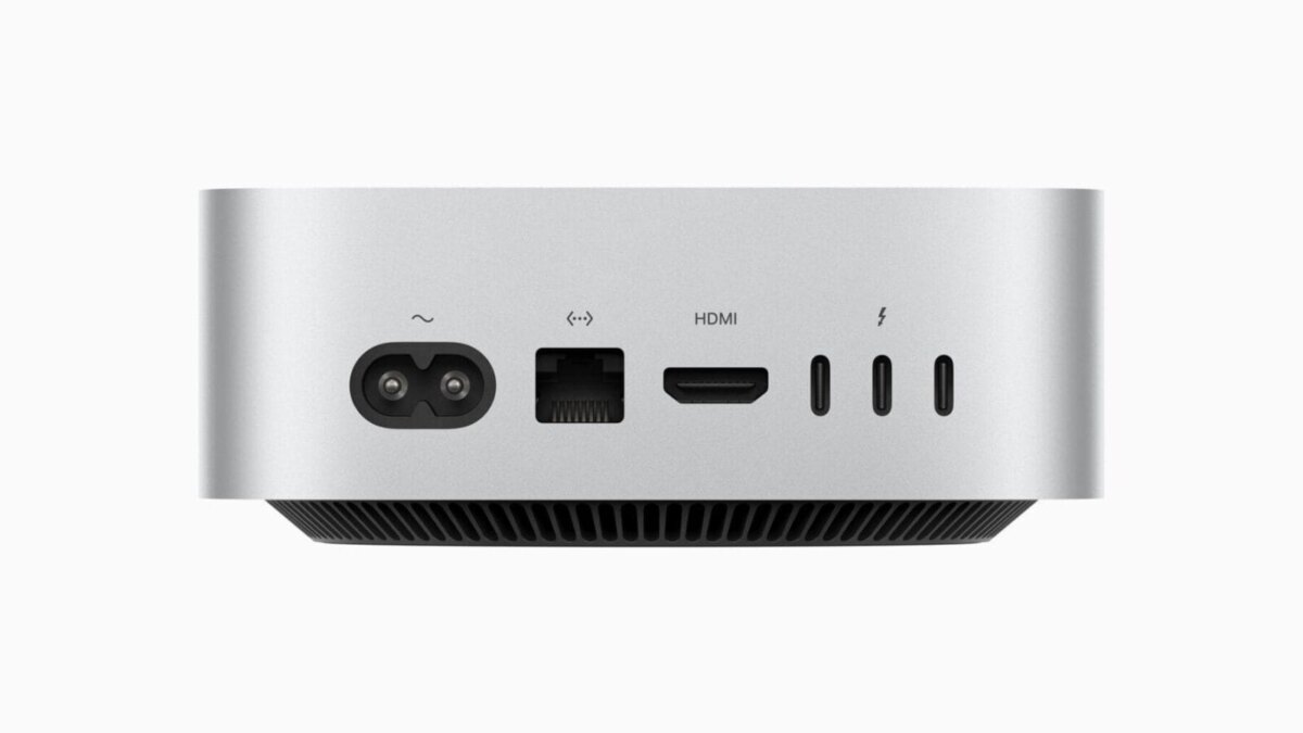 Apple представила новый компактный Mac Mini с первым редизайном с 2010 года 8 apple mac mini back facing