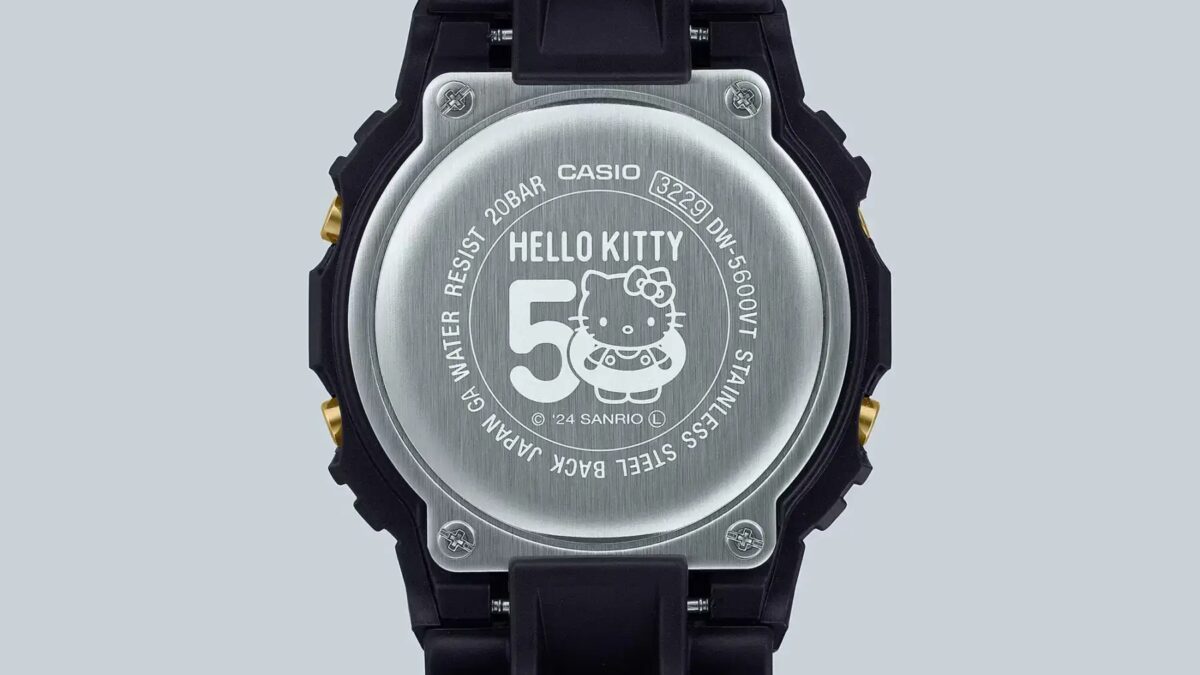 Casio и Hello Kitty выпускают ограниченную серию часов G-Shock DW-5600KT24-1JR в честь 50-летия компании 5 dw 5600kt24 1 urabuta