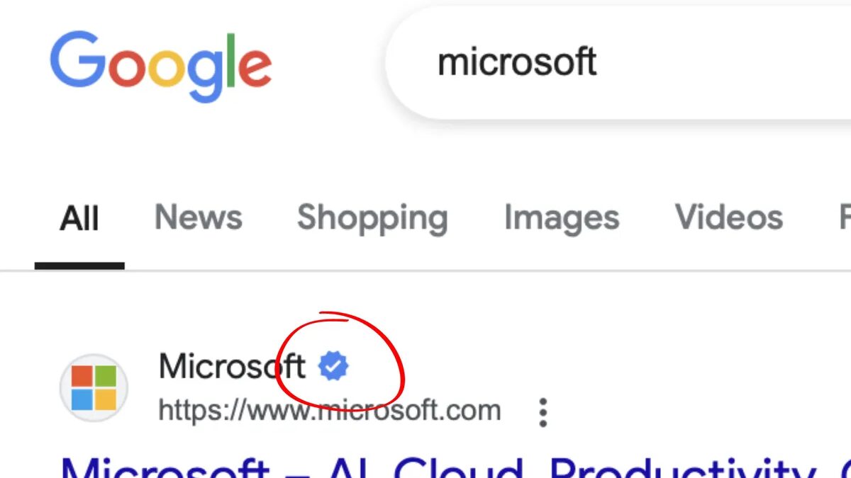 Google тестирует галочки в поиске для подтверждения подлинности 2 google search verified blue checkmark hed.jpg
