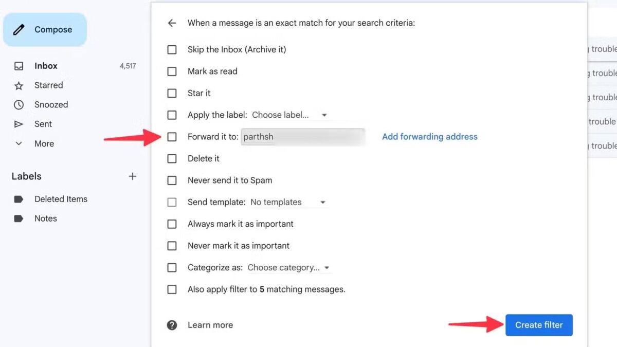 Как настроить правила Gmail для организации почты 7 how to use gmail rules 6