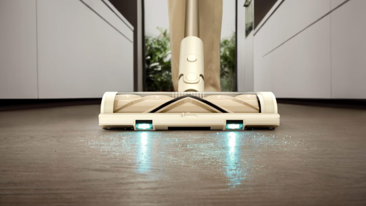 Dreame сделал вертикальный пылесос Trouver S3 Detect Aqua для сухой и влажной уборки 6 illumination technology 蓝绿光显尘 开机2 scaled