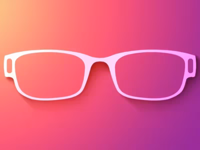 Белые умные очки Apple на цветном градиентном фоне