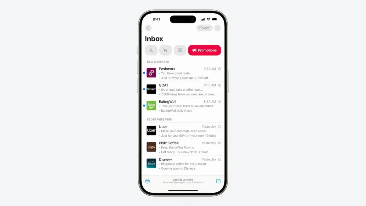 ios 18 mail categorization