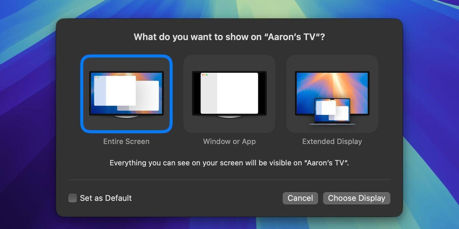 В macOS Sequoia 15.2 Beta появились новые опции AirPlay 1 macos sequoia 15 2 airplay