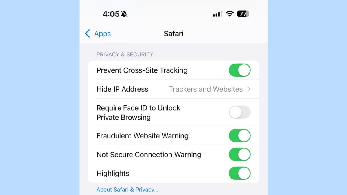 safari ios 18 2 not secure warning
