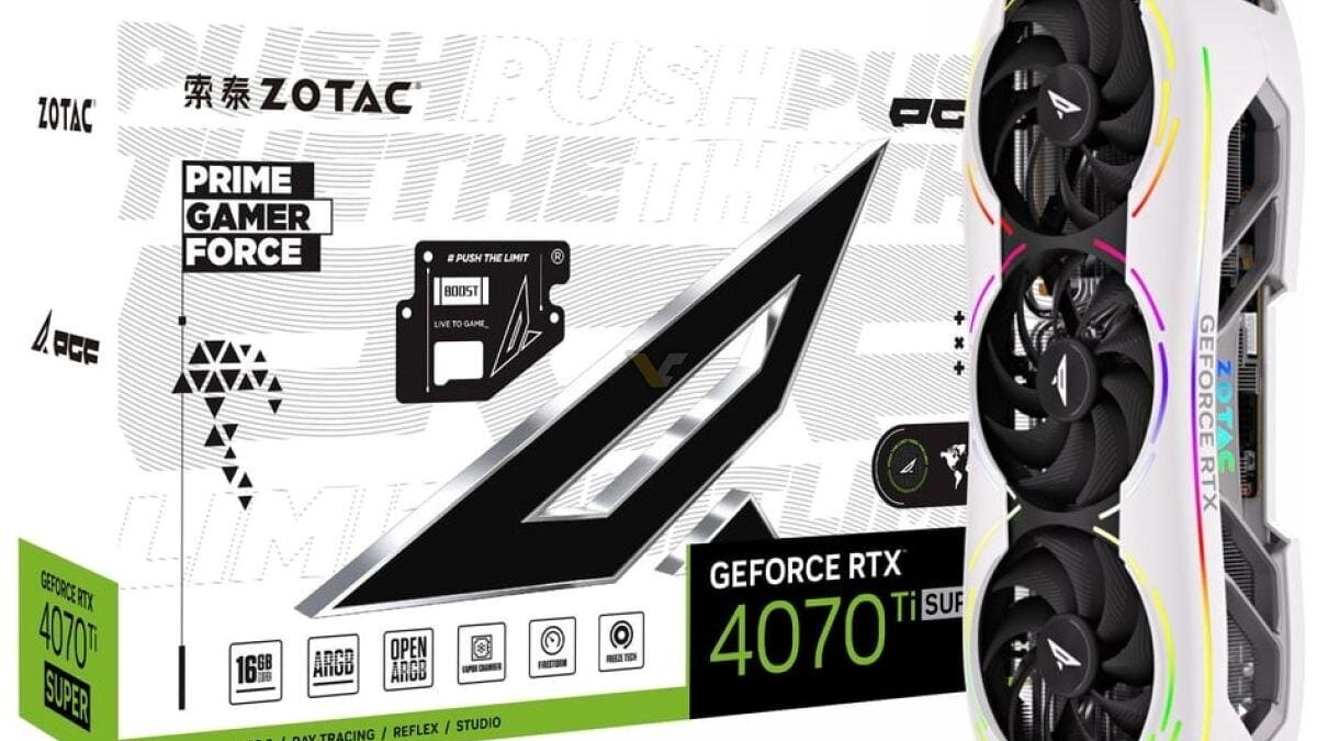 ZOTAC выпускает 38-сантиметровую видеокарту GeForce RTX 4070 Ti SUPER с графическим процессором AD102 4 ZOTAC