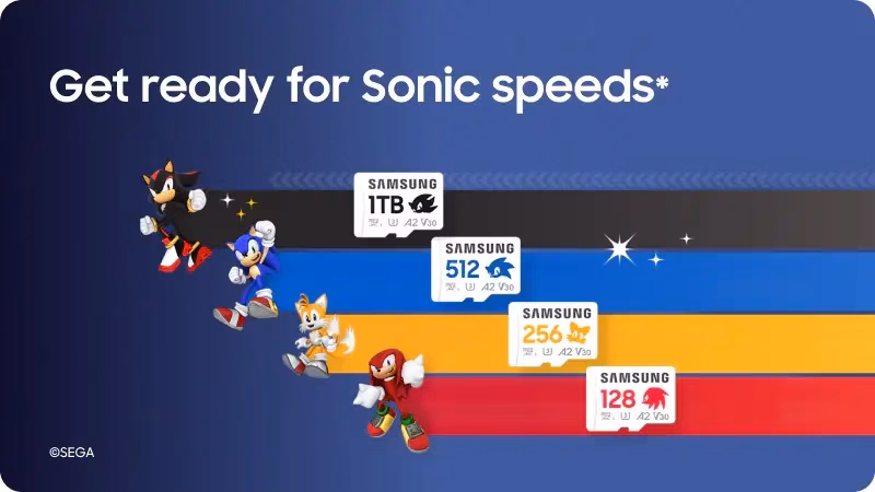 Samsung выпускает коллекцию microSD карт в честь Sonic the Hedgehog 5 Samsung