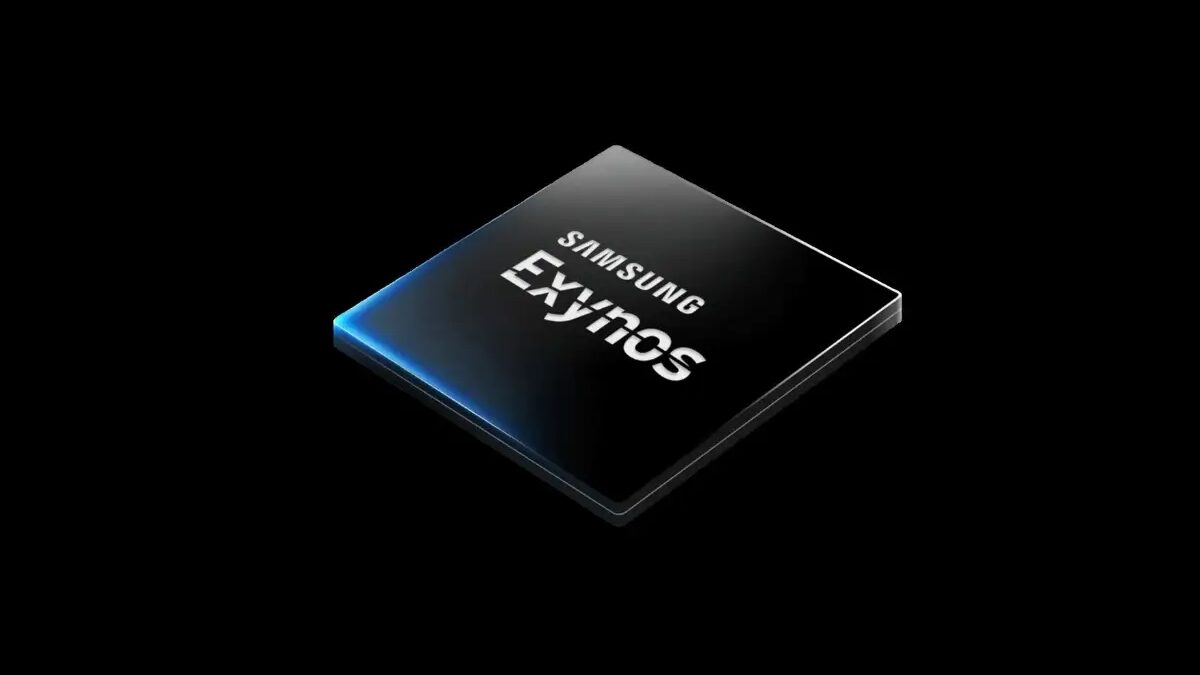 чип Exynos для Samsung Galaxy Z Flip 7 на черном фоне