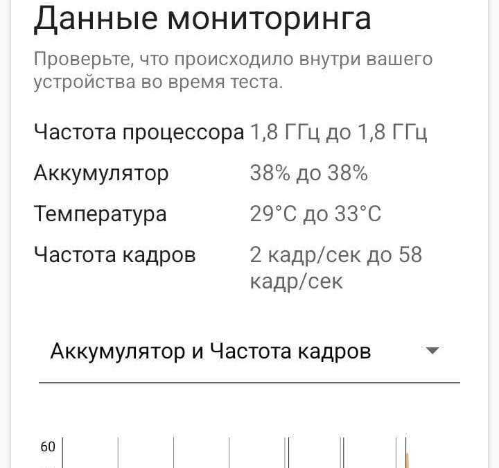 Экран устройства Tecno Spark 30C с данными теста