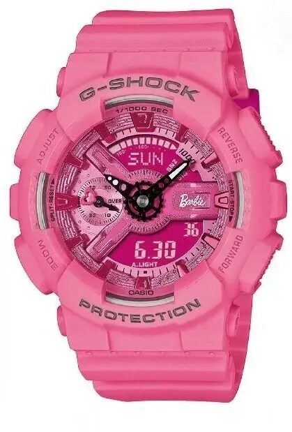 Розовые часы G-Shock Barbie с крупным циферблатом и функциями
