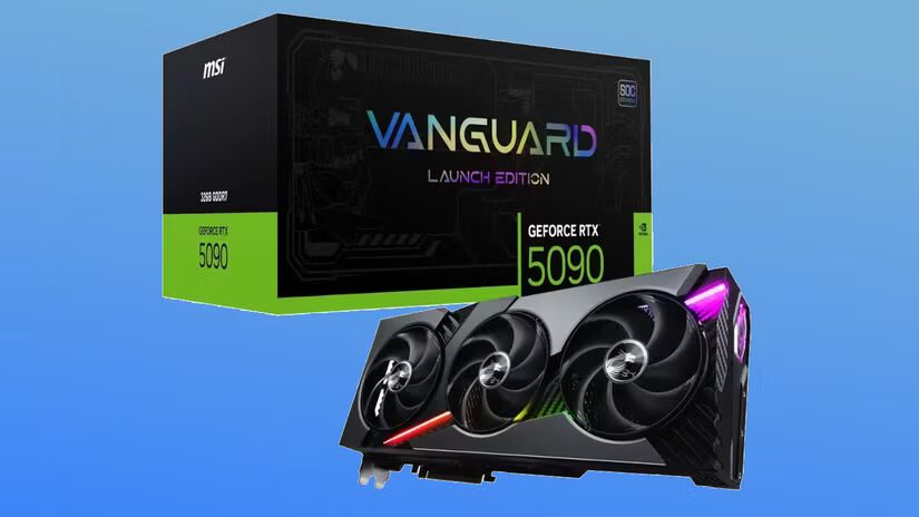 Видеокарта Nvidia GeForce RTX 5090 с охлаждением и подсветкой