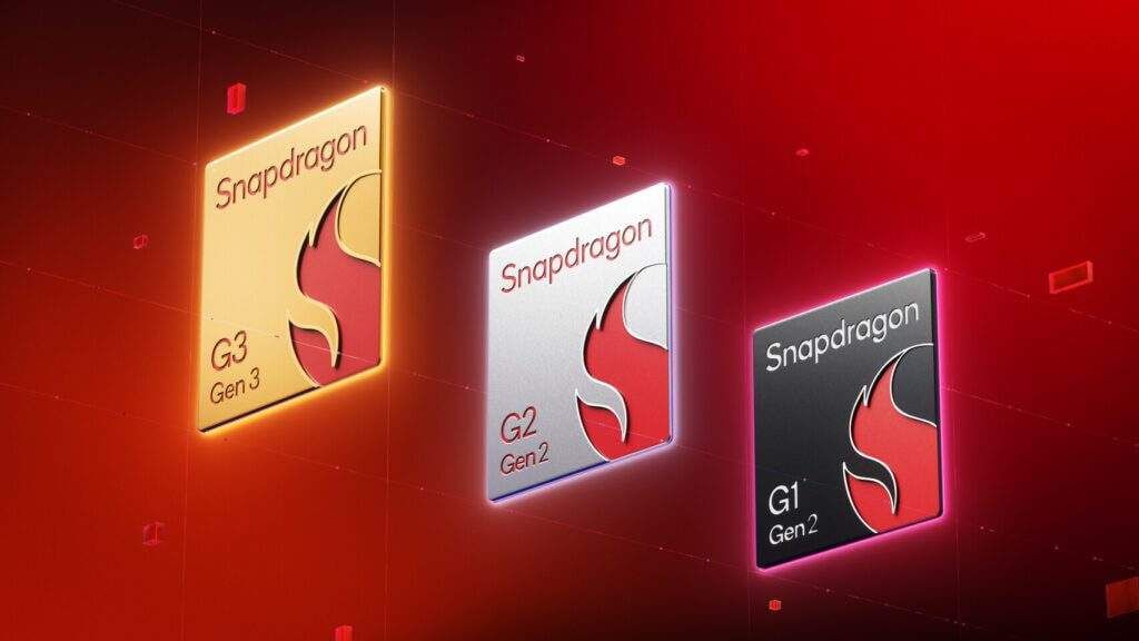 Три версии процессоров Qualcomm Snapdragon G для игровых консолей спереди и в разрезе