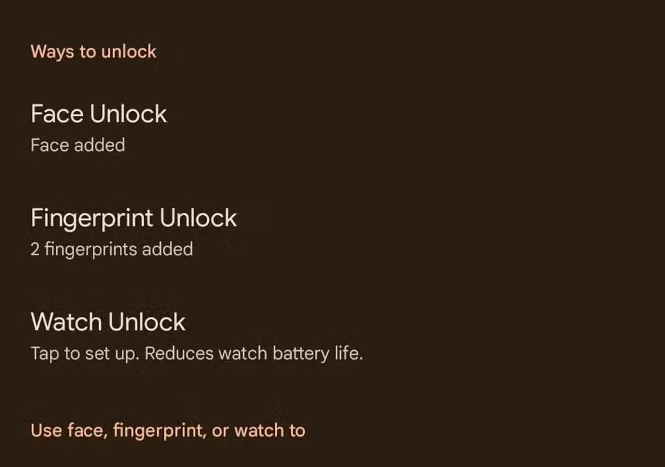 Android 16 ускорит и упростит разблокировку Google Pixel 7 pixel 8 unlock settings