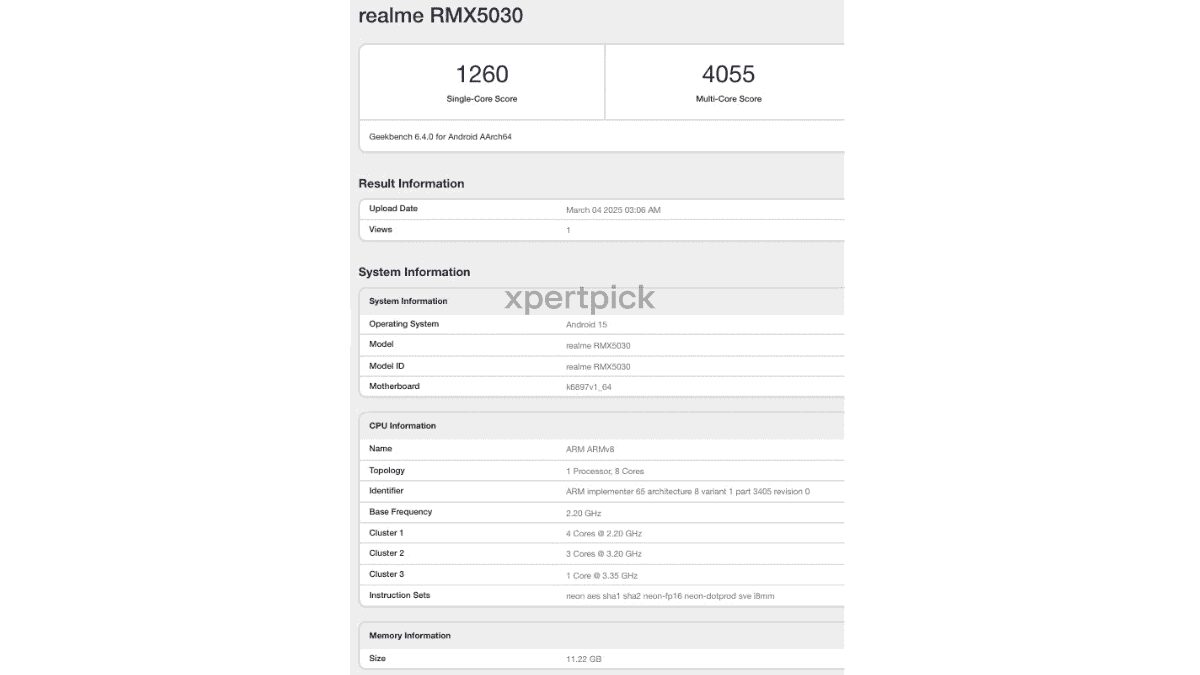 Realme P3 Ultra прошёл тестирование в Geekbench 3 Realme P3 Ultra