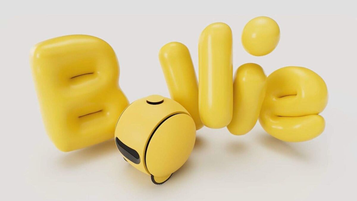 Жёлтый дизайн робота Ballie с округлым корпусом