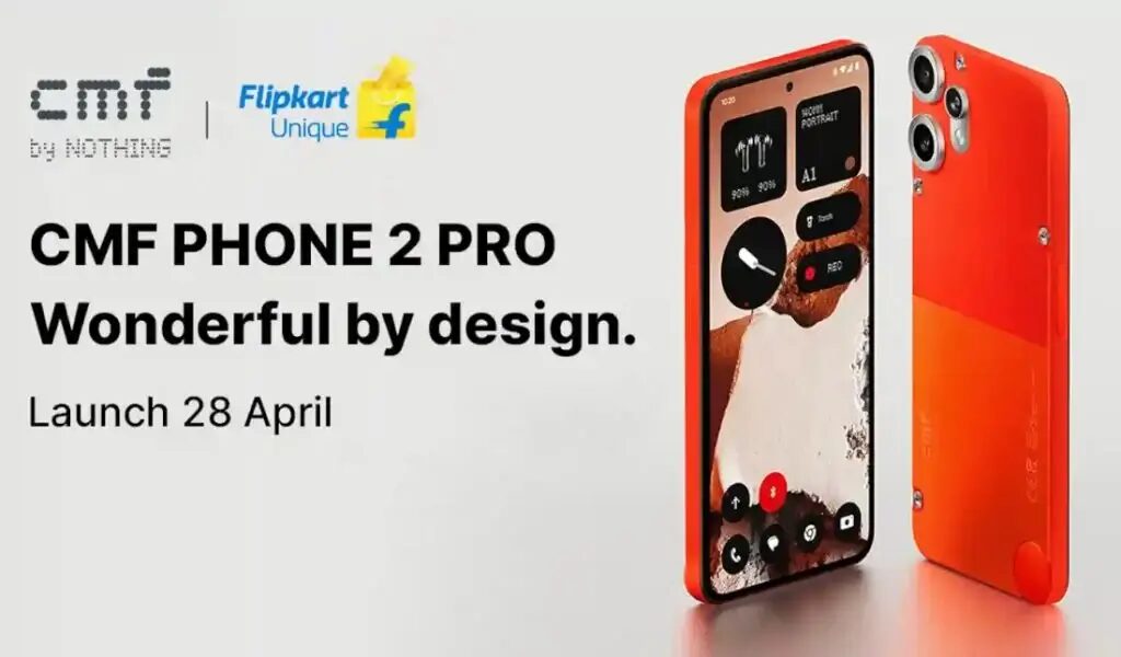 CMF Phone 2 Pro спереди с дисплеем и задней панелью с камерами