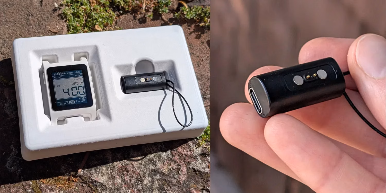 Смарт-часы Pebble возвращаются: Core 2 Duo получат компактный адаптер с USB-C 1 core 2 duo pebble usb c charger 1.jpg