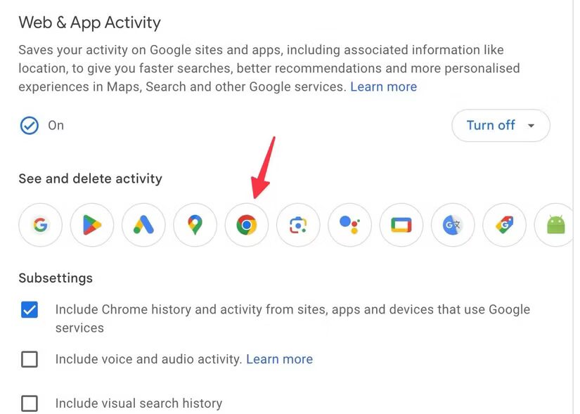 delete google search history 5