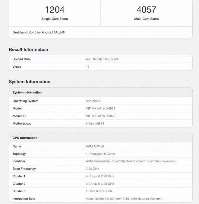 Infinix GT 30 Pro засветился в Geekbench с чипсетом Dimensity 8350 и 12 ГБ ОЗУ 3 Infinix GT 30 Pro