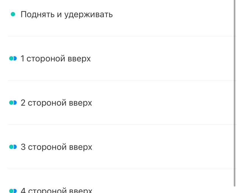 Настройки Куб T1 Pro с перечнем функций и режимов переключения