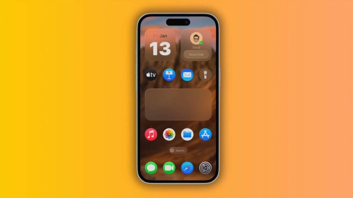 Экран iPhone с иконками приложений и календарем