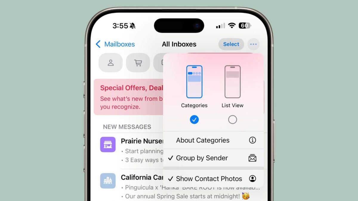 Настройка отображения сообщений на iPhone с iOS 18.5