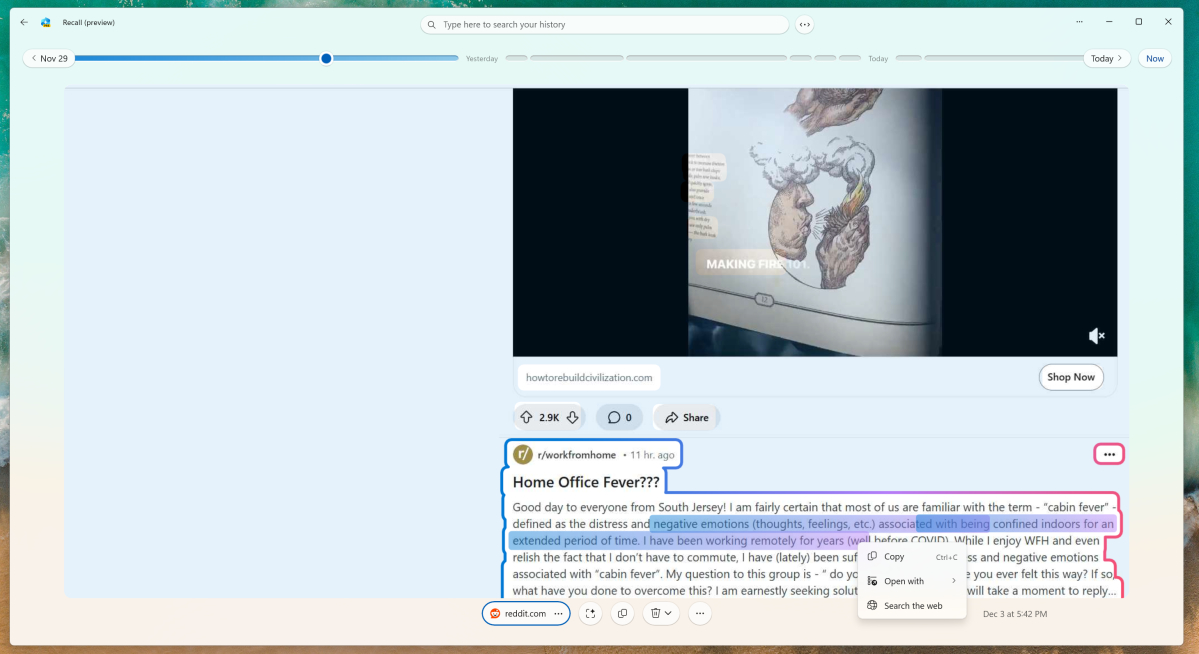 microsoft recall zoom text