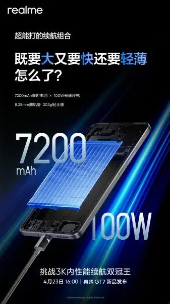 Realme GT 7 получит батарею на 7200 мАч — и это не всё 3 realme gt 7 7200mah battery