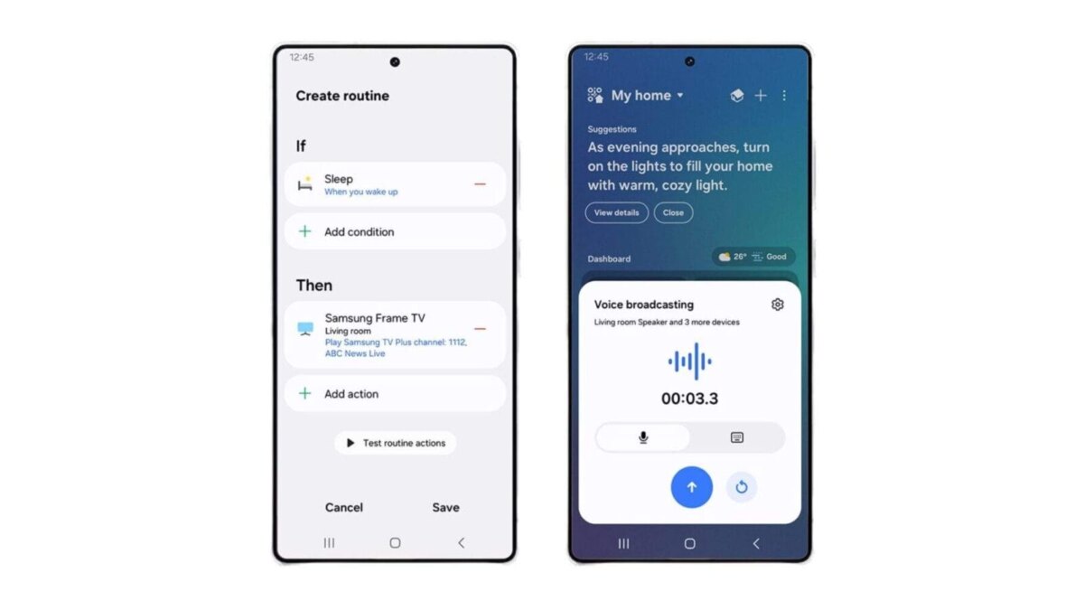samsung smartthings modes and routines samsung tv plus voice broadcast soundbars speakers