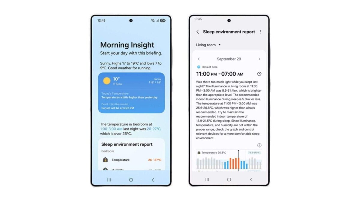 samsung smartthings sleep environment report morning insight