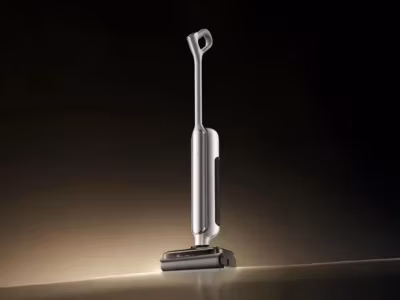 Xiaomi MiJia Floor Washer 4 Pro — умный моющий пылесос с антинаматывающей системой в вертикальной позе